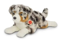 Hermann Teddy Knuffel Hond Australian Shepherd Liggend