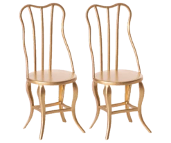 Maileg Vintage Stoel Goud 2-delig