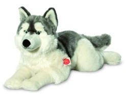 Hermann Teddy Knuffel Hond Husky Liggend