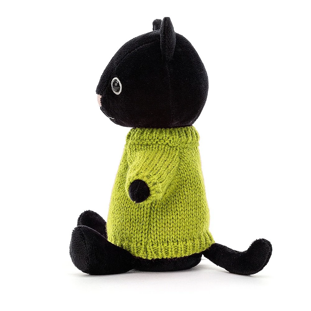 Jellycat Knuffel Kat Kniten Kitten Lime 4 Jellycat Knuffel Kat Kniten Kitten Lime - Afbeelding 2
